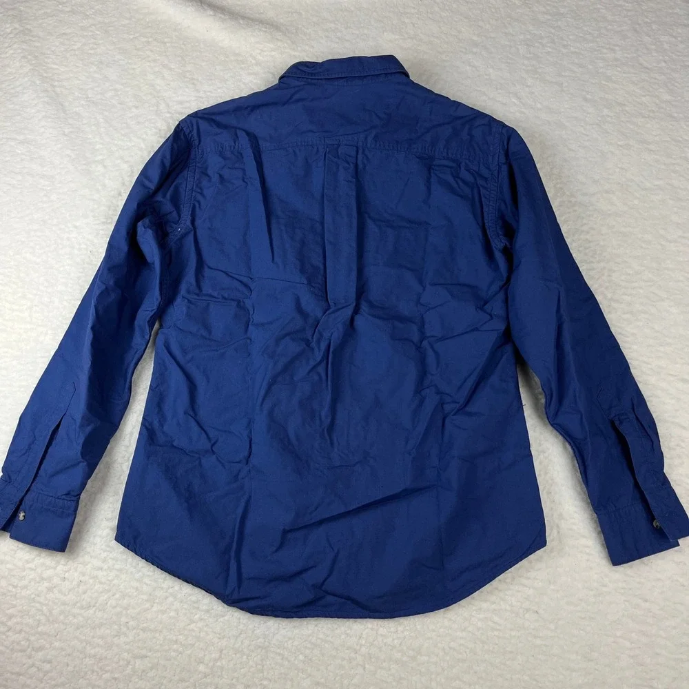 The North Face Grand Tetons Button Up Shirt Long Sleeve Blue Cotton Size S‎
